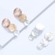 thumbnail image 5 of Pendientes de mujer con hebilla geométrica de oro mate y plata Pendientes colgantes vintage para mujer, 5 of 6