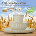thumbnail image 2 of TINANA Wheat Straw Dinnerware Set, Service for 4, 48 PCS Unbreakable Plastic Plates and Bowls Sets, Dishwasher Microwave Safe, Beige, 2 of 7