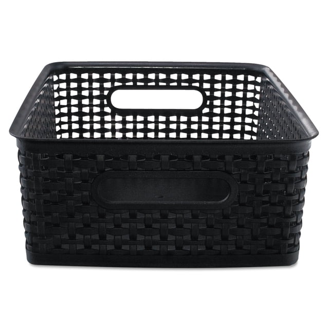 Paquete de 2 cubos Advantus de plástico, tamaño mediano, color negro