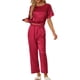 thumbnail image 1 of Conjunto de Pijamas de Satén para Mujeres INSPIRE CHIC, Ropa de Verano, Camisetas de Manga Corta con Pantalones, Conjuntos de Lounge de Seda, Rojo, 1 of 6
