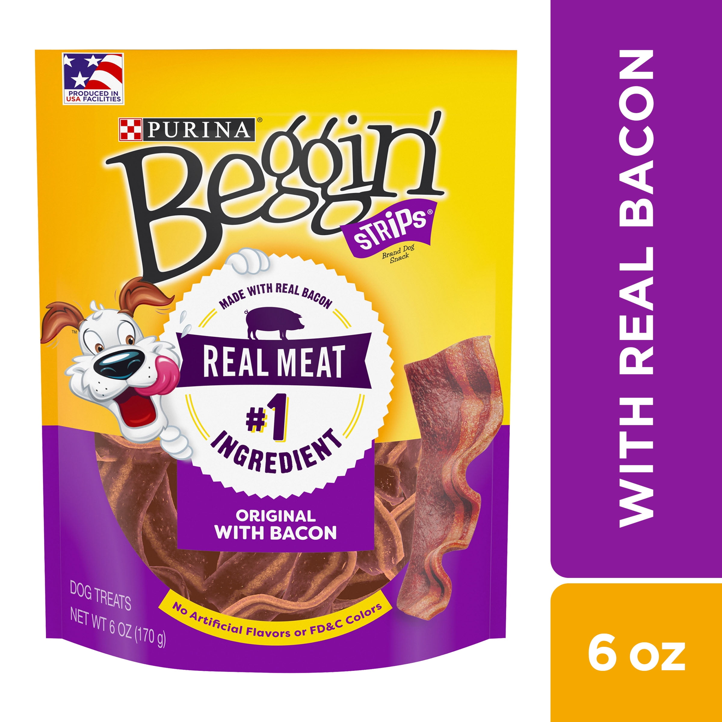 Purina Beggin Strips Dog Training Treats Original With Bacon 6 oz