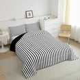 thumbnail image 3 of jejeloiu Vintage Geometric Striped Full Size Comforter Sets,Modern Abstract Art Bedding Comforter Set,White Black Bedding Sets For Men Women,Luxury Bedroom Decor Reversible,3 Pieces, 3 of 8