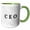 Green/White, variant on 3drose, Image of Quote Ceo, 11oz Two-tone Blue Mug