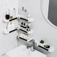 thumbnail image 4 of White Over Toilet Storage Shelf Self-Adhesive Bathroom Organizer Rack Modern Plastic Shelving Unit Above Toilet Space 24.8x3.74x1.18in, 4 of 6