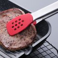 thumbnail image 3 of Pinzas para alimentos de acero inoxidable, pinzas para carne, plantillas de silicona para ensalada y barbacoa, herramienta de cocina, 2 uds., 3 of 8