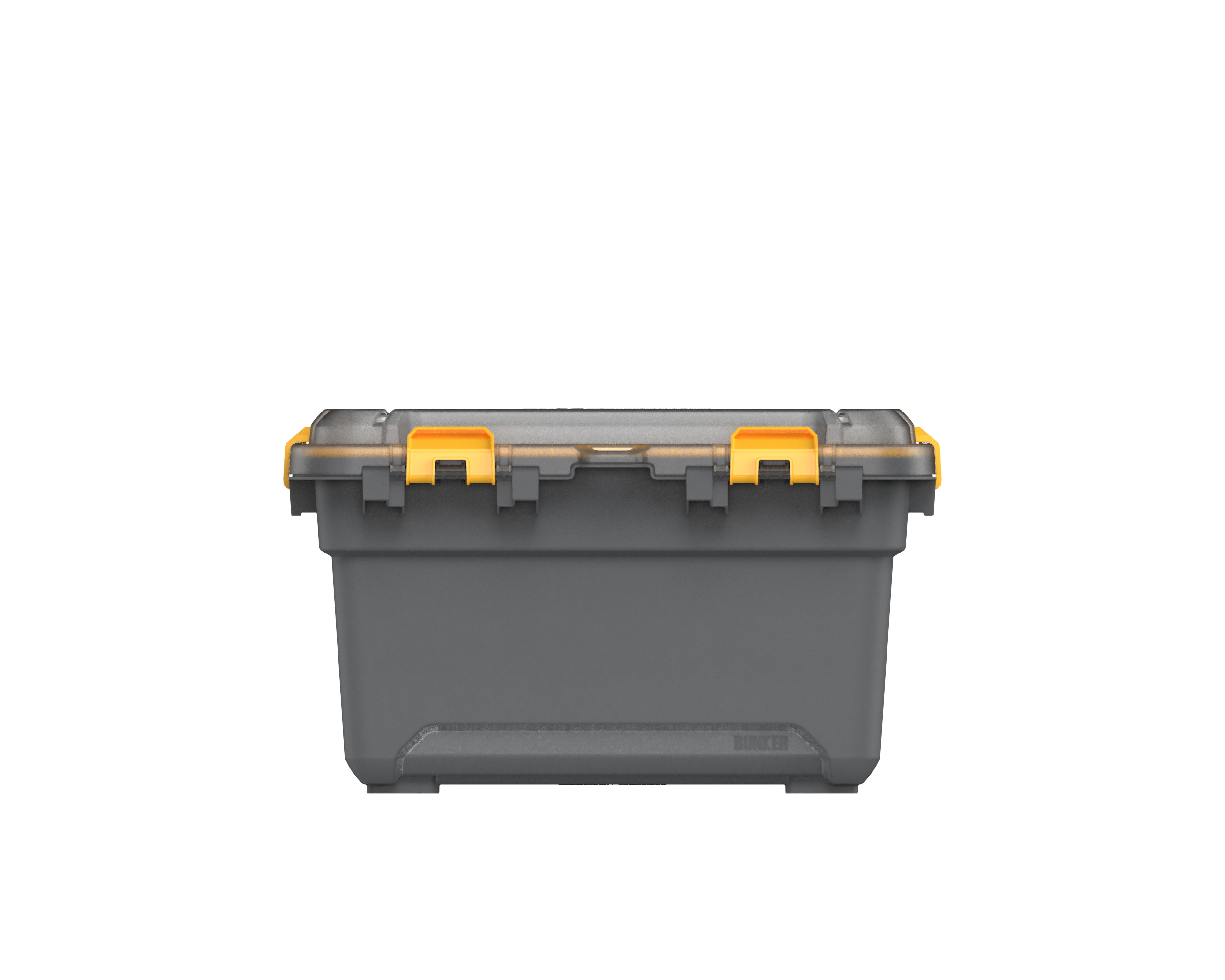 Ezy Storage 5.28 Gallon Small Gasket Tote, IP68 WaterProof Plastic Storage Bin with Lid, Gasket Seal and Durable Latches, Gray