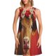thumbnail image 1 of Balery White And Red Daisy Cow Vestidos de verano para mujer con estampado: vestido holgado sin mangas, vestido playero informal y cómodo para días calurosos., 1 of 7