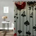 thumbnail image 2 of cards chips dices Chic Modern Bathroom Decor shower curtain
 Shower Curtain Set with Hooks, 2 of 7