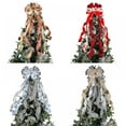 thumbnail image 3 of Christmas Tree Topper, 43" x 12" Burlap Bow with Long Streamers, Buffalo Check Tree Topper for Wreath Door Holiday Party Festival Xmas Decoration Supplies, 3 of 6