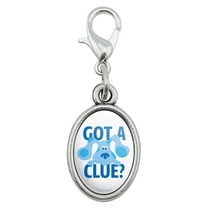 Blue's Clues Got a Clue Antiqued Bracelet Pendant Zipper Pull Oval Charm with Lobster Clasp