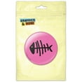 thumbnail image 1 of Fish Bones Dead Carcass on Pink Pinback Button Pin Badge, 1 of 2
