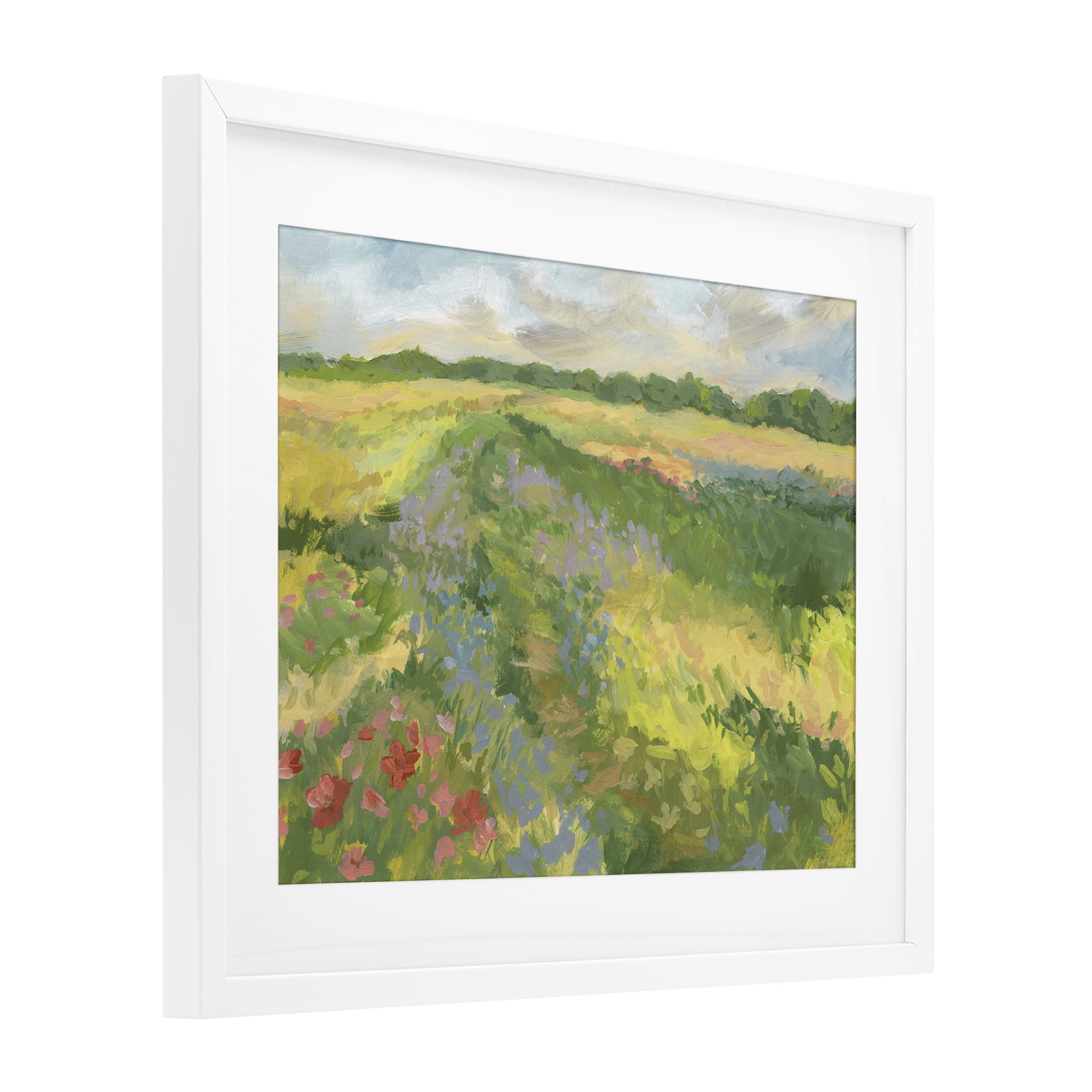 Stupell Industries Windswept Flower Meadow White Framed Print Under Glass, design by Victoria Barnes