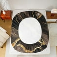 thumbnail image 5 of Manfei Metallic Marble Full Size Sheets,Brown Fluid Stripe Bed Sheets,Gold Sequin Print Sheet Sets For Girls Teens,Ultra Soft Home Decor,4-Piece, 5 of 7