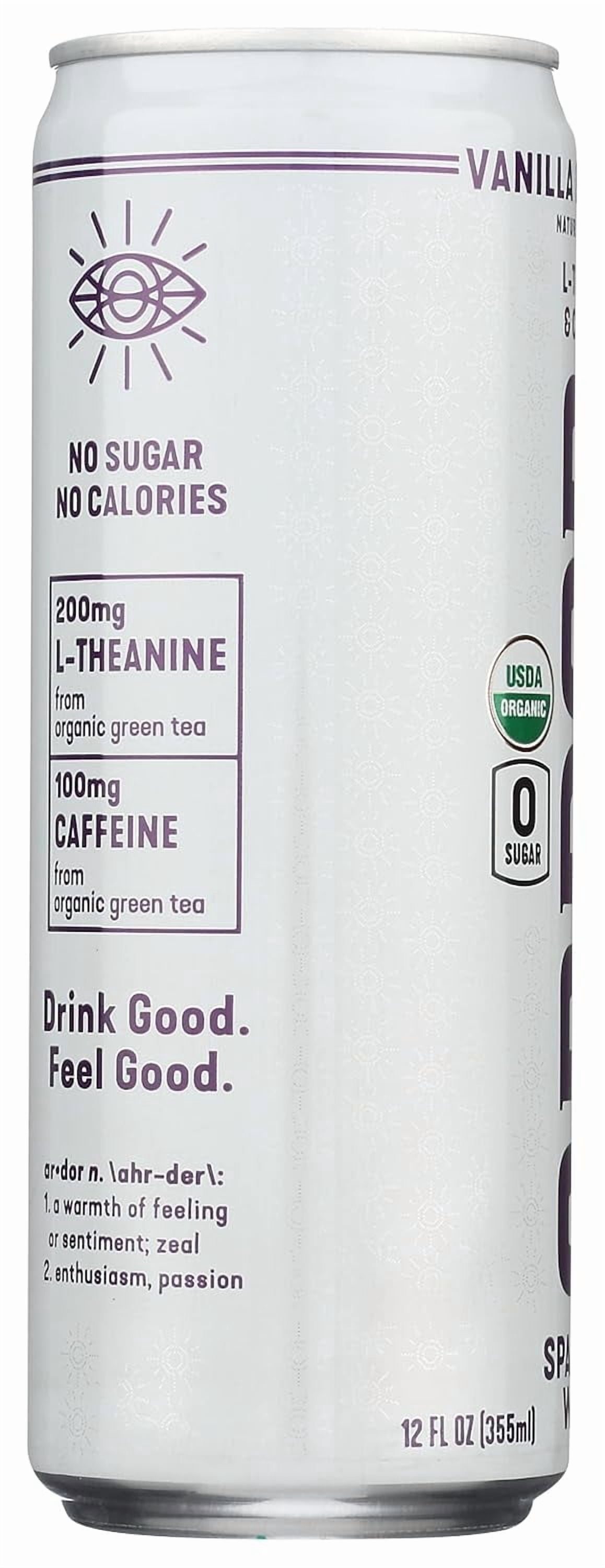 Pack of 12, Ardor Organic Inc Organic Vanilla Blackberry Energy Sparkling Water, 12 fl oz