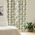 thumbnail image 2 of Ambesonne Spring Window Curtains, Pansy Flowers Bouquet Motif, Each 28" W x 63" L, Green Violet and Yellow, 2 of 4