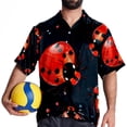 thumbnail image 4 of Seven Starred Ladybird Men's Short Sleeve Beach Shirts, Casual Poplin Button Down Shirt, Summer Casual Printed Unisex Shirts, 4 of 6