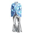 thumbnail image 5 of HOWPAY Halloween Costumes for Men Disco One Piece Jumpsuit Dance Outfit Retro Role Play Fancy Bodysuit For Masquerade Carnival Party Stage Event Halloween Costumes XXL, 5 of 5