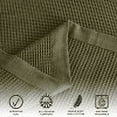 thumbnail image 3 of Great Bay Home 100% Cotton Soft All-Season Waffle Weave Knit Blanket  (Full / Queen, Olive Green), 3 of 5