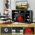 thumbnail image 6 of Gymax 58'' Fireplace TV Stand Entertainment Console w/ Spacious Tabletop & Shelves, 6 of 10