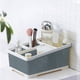 thumbnail image 1 of Cesta de almacenamiento de plástico para Comedy para el baño – Portaobjetos cosméticos de sobremesa de 4 compartimentos: azul beige rosa, 7,87"x5,71"x3,94", brochas de maquillaje, hisopo, compresas, 1 of 6