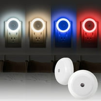 2 Pack Sensor Plug-in Night for Hallway Stairs Bathroom Kitchen LED Disc for Lighting/Ceiling(White),Hulucky
