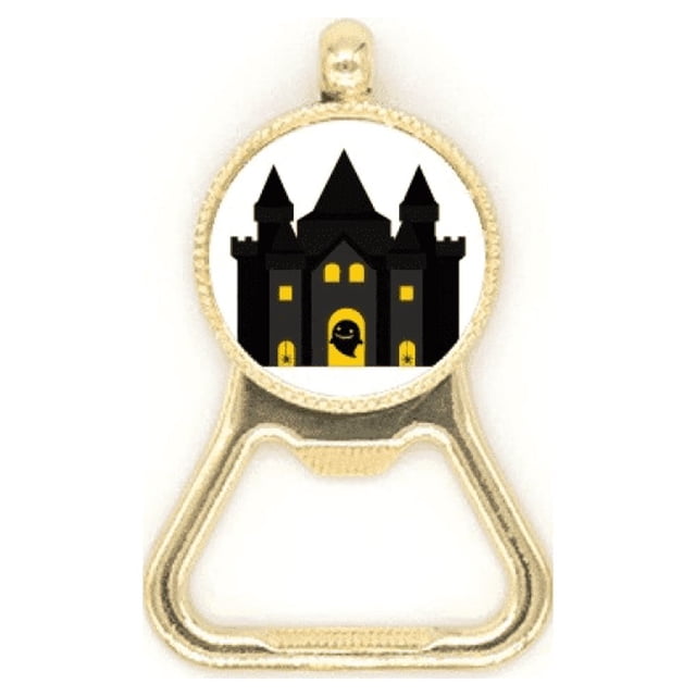 Fairy Tale Castle Colorful Illustration Beer Bottle Cap Opener Stainless Steel Key Chain