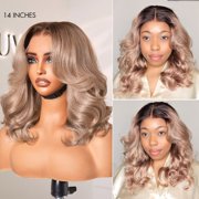LUVME Ash Blonde Loose Body Wave 5x5 Closure Lace Glueless Wig Breathable Cap