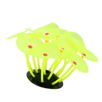 Unique Bargains Yellow Aquarium Simulation Coral Aquatic Plant Silicone Fluorescent Glow Fish Tank Landscape Decoration
