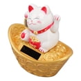 thumbnail image 2 of Adorno de gato de la suerte de energía solar Estatua de gato de la suerte con mano que saluda con la mano para la decoración del tablero de instrumentos del automóvil del hogar MLY23028 Bolsa de, 2 of 10