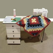 Sauder Sewing and Craft Table, Soft White Finish