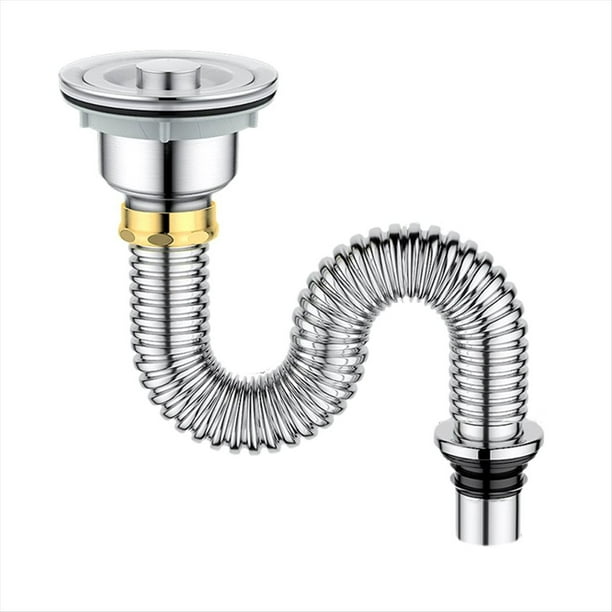 Tubo de Drenaje para de Cocina, Colador de de Acero Inoxidable con Tapón para /Tapa de Sellado, Tubo de Alcantarillado para de Cocina