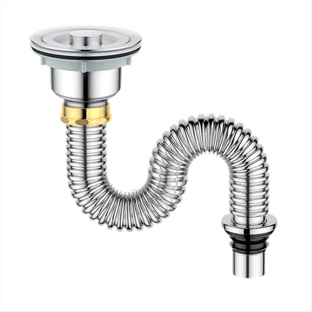 Tubo de Drenaje para de Cocina, Colador de de Acero Inoxidable con Tapón para /Tapa de Sellado, Tubo de Alcantarillado para de Cocina