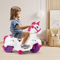 thumbnail image 4 of Costway Jouet Licorne 12 V pour Enfants à Chevaucher avec Roues Stabilisatrices, Musique, Démarrage à un Bouton, Jouet Cheval Rouge, 4 of 10