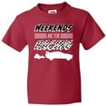 thumbnail image 3 of Inktastic Weekends Are for Racing Race Car Silhouette and Racing Flag Youth T-Shirt, 3 of 5