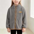 thumbnail image 4 of Mifsaly Boys Girls Fleece Jacket Full Zip Stand Collar Warm Winter Coat with Pockets Kids Everyday Casual Cozy Thermal Outerwear, 4 of 7
