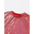thumbnail image 5 of LiiYii Girls Boys Sparkly Dance Tops Short Sleeve T-Shirt Jazz Hip Hop Party Stage Performance Blouse Red 110, 5 of 7