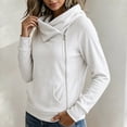 thumbnail image 5 of Shihyeh Women's Cowl Neck Hooded Sweatshirt Long Sleeve Front Pocket Casual Warm Top for Women, 5 of 6