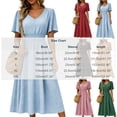 thumbnail image 3 of Levmjia Flowy Midi Dresses for Women V Neck Short Sleeve Polka Dot Dress Summer Casual Fashion Loose Fit Swing Party Beach Vacation, 3 of 6