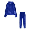 thumbnail image 2 of Frontwalk Women Jogger Set Drawstring Sweatsuits Long Sleeve Two Piece Outfit Ladies Casual Hoodi Sweatsuit Hoodies Tracksuit Sets Blue S, 2 of 3