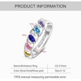 thumbnail image 5 of Custom Gift for Mom Personalized Mothers Ring Custom Birthstone Ring with 1-6 Birthstones Engraved Family Ring for Mom Grandma Mother's Day Anniversary Christmas, 5 of 6