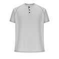 thumbnail image 6 of ITSAME Men's Henley T-Shirt, Classic Fit Trendy Button Crew Neck Short Sleeve Summer Casual Tee Gray S, 6 of 9