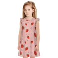 thumbnail image 1 of Balery Strawberry Camisón de princesa para niñas, pijama de algodón con mangas abullonadas, suave y bonito.-XX-Large, 1 of 6
