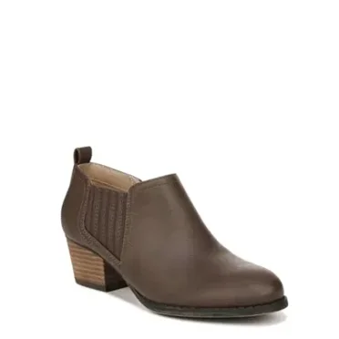 LifeStride Womens Babe Block Heel Western Ankle Booties Dark Chocolate 8.5 M