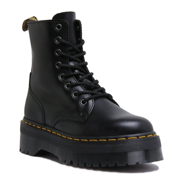Dr. Martens Womens Jadon 8" Leather Boots Shoes Platform Style - Black