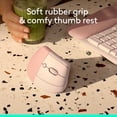 thumbnail image 3 of Logitech Lift Vertical Ergonomic Mouse, Wireless, Bluetooth or Logi Bolt USB receiver, Quiet clicks, 4 buttons, Rose, 3 of 11