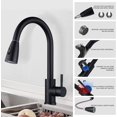 thumbnail image 4 of Kitchen Tap Extendible High Pressure Kitchen Tap 360° Swivelling Stainless Steel Mixer Tap Kitchen with Ceramic Cartridge Leak-Proof 2 Jet Types Chrome, 4 of 5