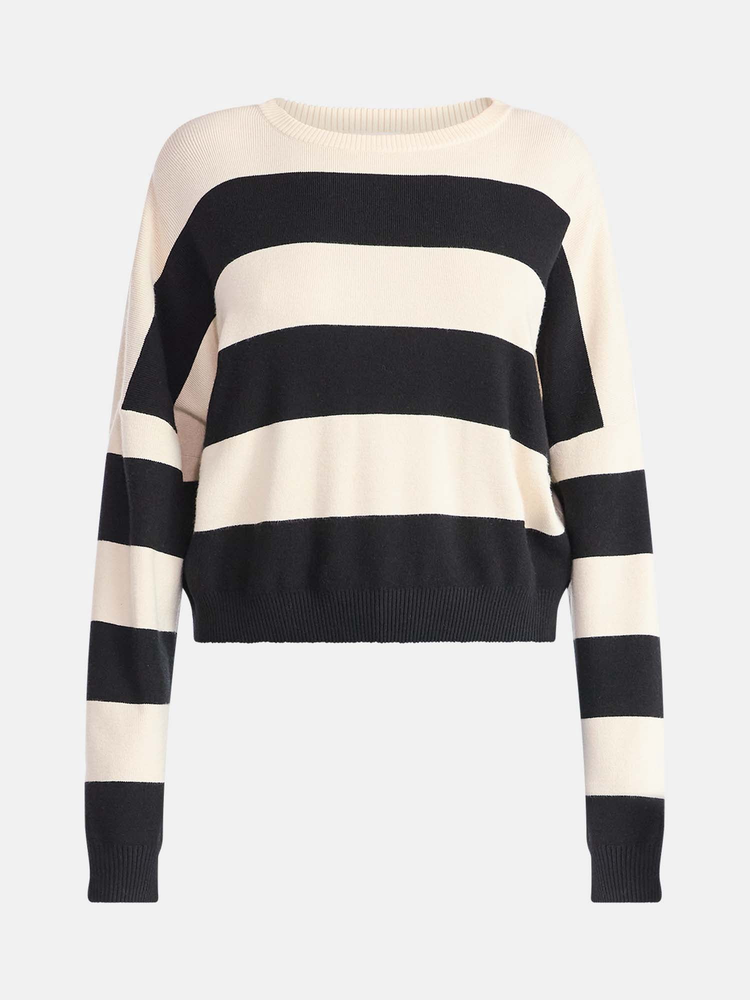 No Boundaries Striped Sweater, Lightweight, Women's
