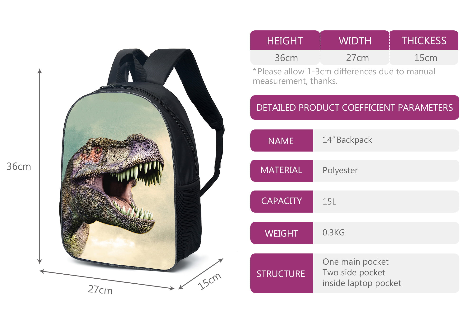 Dinosaur Backpack - A Personalized Dinosaur Backpack for Boys — Chub and  Bug Illustration