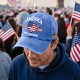 thumbnail image 2 of Trgacdwlo 250 Anniversary USA Hat 1776-2026 Unisex Adjustable Embroidered Patriotic Hats USA Flag Distressed Retro Baseball Caps Blue, 2 of 5