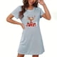 thumbnail image 1 of Camisón corto de talla grande para mujer, camisón de manga corta con estampado de pecho a la moda, camisón para mujer, 1 of 2